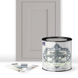 ALL-IN-ONE Paint, Durable cabinet and furniture paint. Built in primer and top coat, no sanding needed. Includes our 30 featured color card - Oxford, Quart