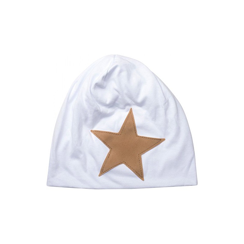 styleBREAKER Slouch Beanie With Artificial Leather Star Patch, Slouch longbeanie,