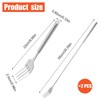 Set of 2 Extendable Forks, 22-65 cm, Extra Long Handle,