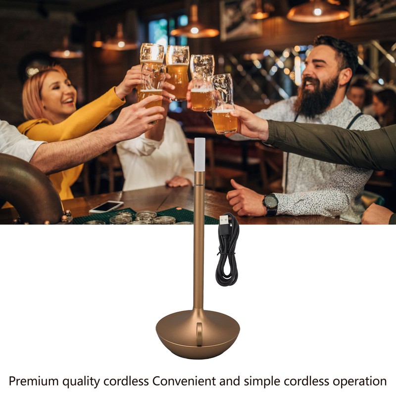 Cordless Table Lamp Innovative Candle Shape 3 Levels Brightness Dimmable