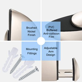 INCREWAY Glass Clamp, 4 Pack Metal Adjustable Brushed Nickel Wood/Glass Shelf Support Bracket, Glass Clip Clamp Holder Wall Mount for 5mm-18mm Thick Glass