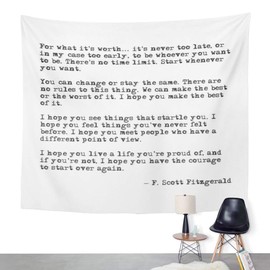 ArtSocket Tapestry What It Worth F Scott Fitzgerald Home Decor Wall Art Hanging for Living Room Bedroom Dorm 60 x 80 Inches Tapestry