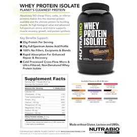 NutraBio NutraBio Whey Protein Powder Isolate Supplement ?C 25g of Protein Per Scoop with Complete Amino Acid Profile - Soy and Gluten Free - Zero Fillers and Non-GMO - Ice Cream Cookie Dream - 5 Lbs.