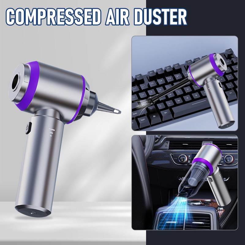 houscly Car Vacuum Portable Cordless 20000PA High Power 4-in-1 Compressed