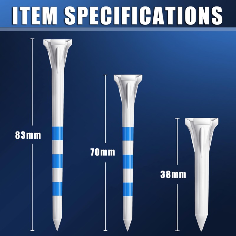 CHAMPKEY Professional 3 Prongs Golf Tees 120 Pack (Including 30