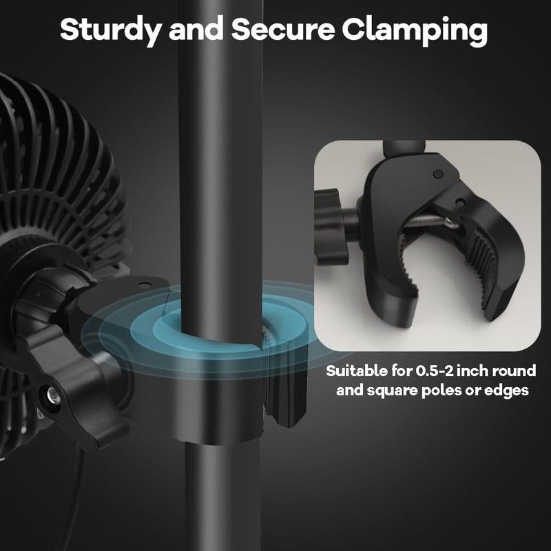 Grow Tent Fans, 5in Two Fans for All Direction Hydroponic