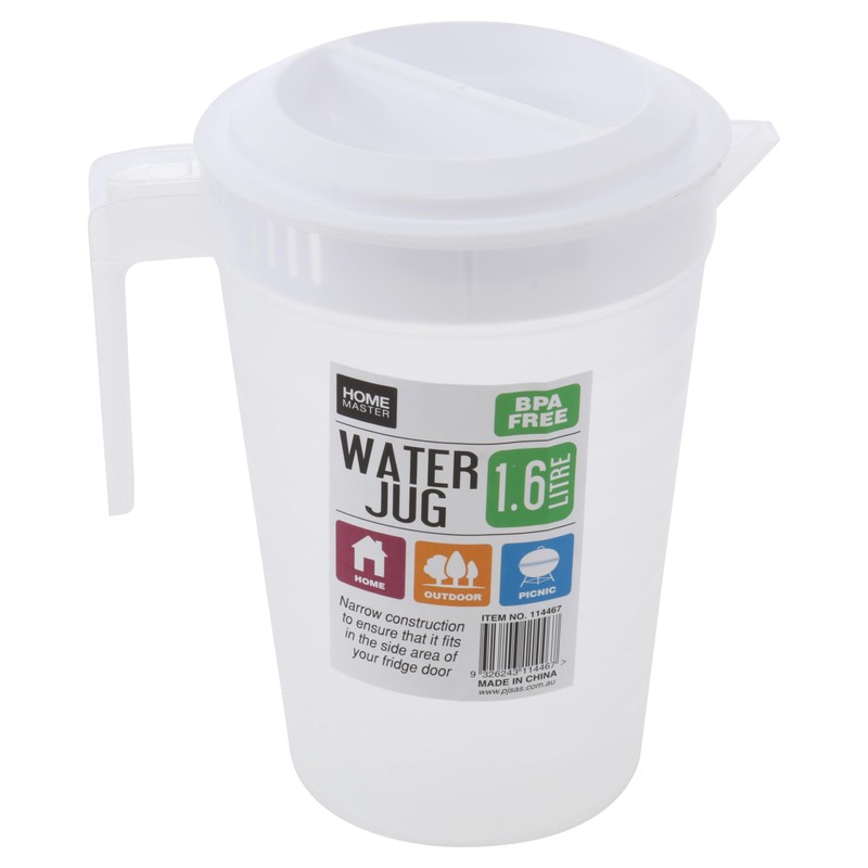 Home Master Plastic Water Jug, 1.6 Liter Capacity
