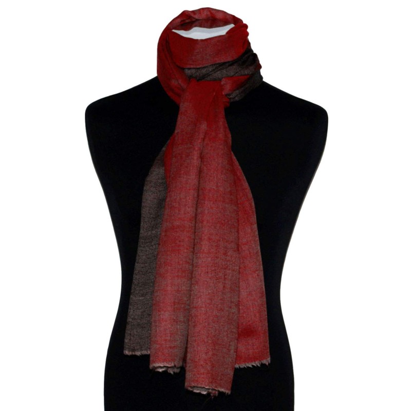 Lorenzo Cana Women's Reversible Scarf 100% Cashmere Woven Two-Tone, black/red