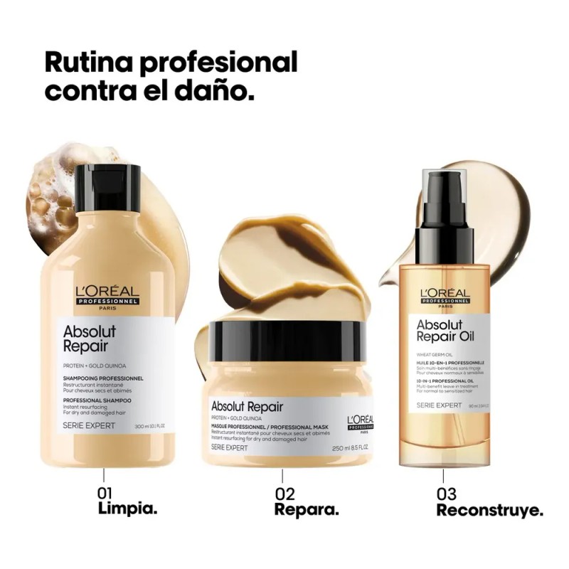 Shampoo L'Oréal Pro Absolut Repair Cabello Muy Dañado 300 ml