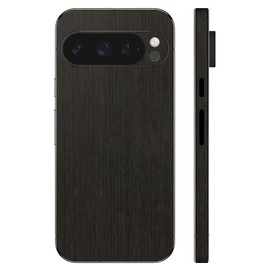 wraplus Skin Seal Compatible with Pixel9 Pro [Black Brushed Metal] Back Side Protective Cover Film Case Made in Japan