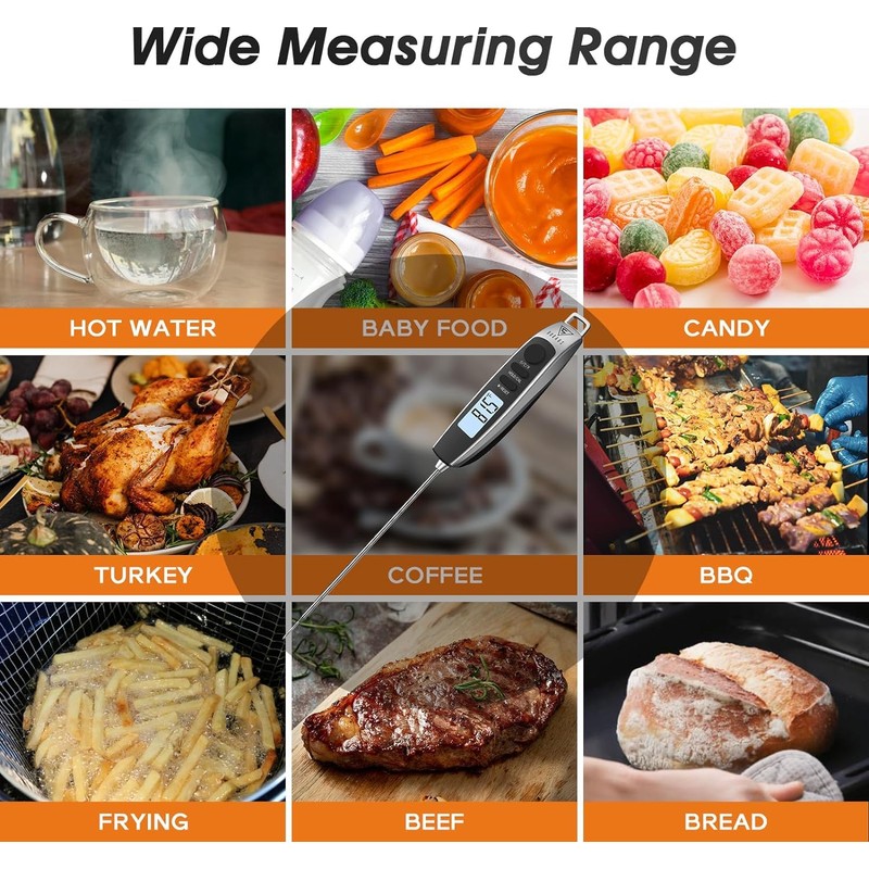 DOQAUS Instant Read Food Thermometer with Backlight LCD Screen, Digital