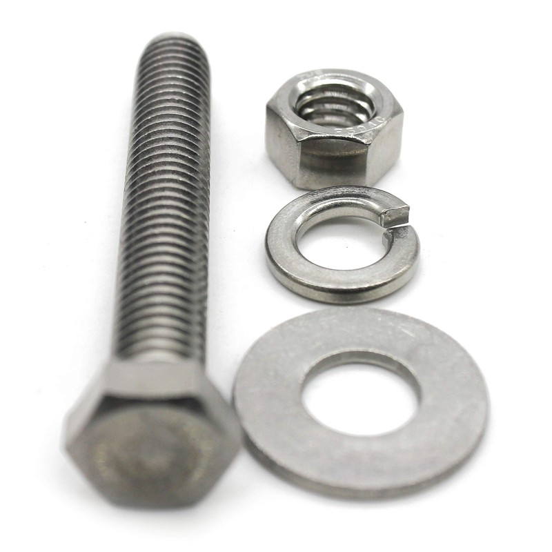 (10 Sets) 1/4-20x3/4" Stainless Steel Hex Head Screws Bolts, Nuts,
