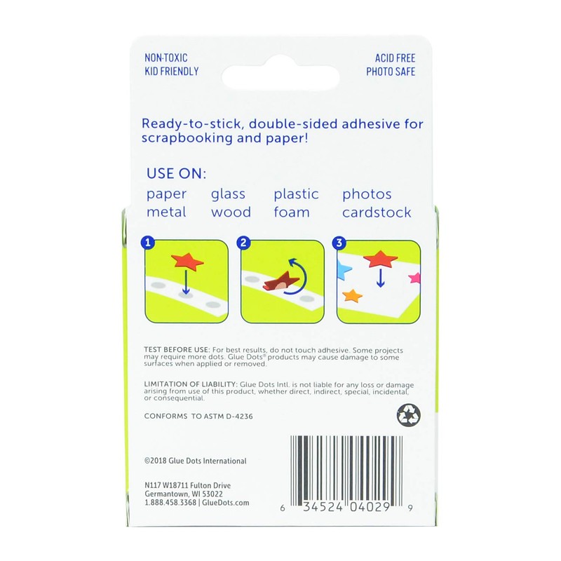 Glue Dots International Glue Double-Sided Permanent Ultra-Thin Dots.375'', Clear, Roll