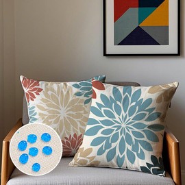 Cirzone Outdoor Cushion Covers, Pack of 2, 45 x 45 cm, Decorative Outdoor Cushion, Waterproof, Geometric Floral Pattern Cushion Covers, for Sofa Cushions, Garden, Outdoor