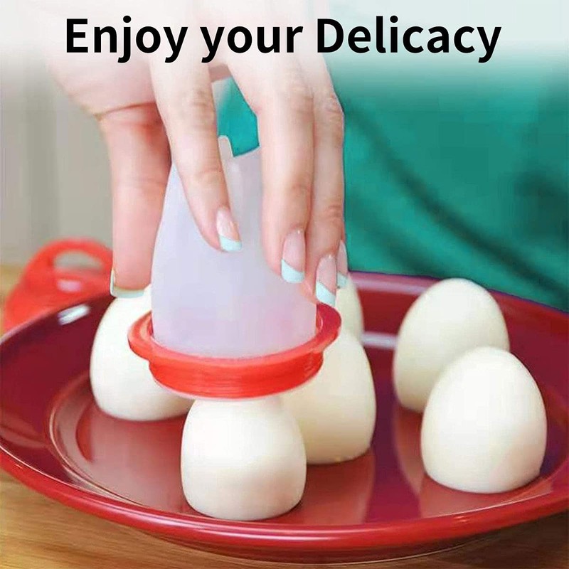 Silicone Egg Cooker, Hard Boiled Egg Maker 6 Pieces Silicone