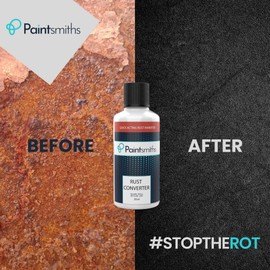 Paintsmiths Rust Converter – Rust Inhibitor & Treatment – 30ml Bottle & Brush – Wire Brush – Rust Remover – Quickly Prevents & Seals Corrosion (Rust Converter with Wire Brush)