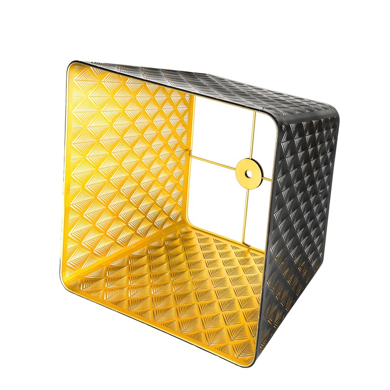 Medium Square Lamp Shades, ALUCSET Metal Lampshade with Pattern of