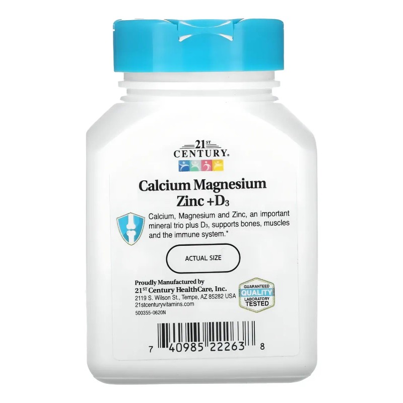 21st Century Calcio Magnesio Zinc Tabletas Sabor