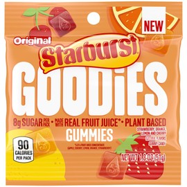 STARBURST GOODIES Original Plant-Based Fruit Gummy Candy, 1.8 Oz Bags (Pack of 12)