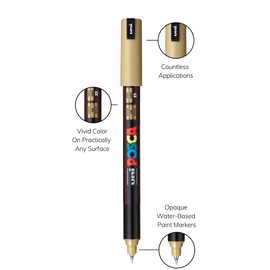 posca Markers Set, 8 Extra Fine Paint Markers 1MR – Soft Tones – White, Sunshine Yellow, Apricot, Light Pink, Coral Pink, Lavender, Light Blue, Aqua Green