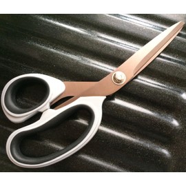 QMBasic Stainless Steel Titanium Scissors in Twin Pack | Kitchen Garden Office Household Workshop | Precision Pro Titanium Blades Scissors