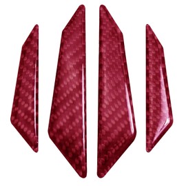 Red Real Carbon Fiber Car Door Edge Guard, 4 Edge Protection Trims Stickers, 4PCs Set