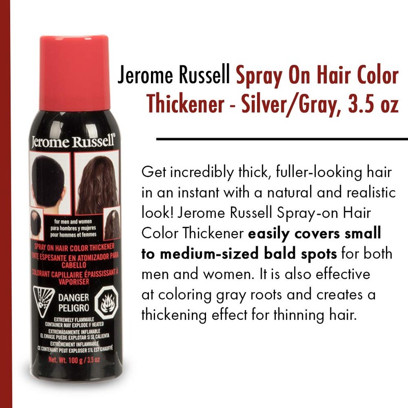 Jerome Russell Hair Color Thickener For Thinning Hair, Silver/Gray, 140