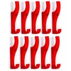 TOUGHOOK Unbreakable Plastic Safety Coat Hooks 10 Pack (Red)