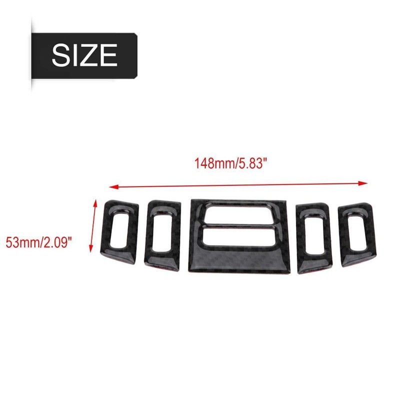 Vent Cover Trims, Qiilu Carbon Fibre Car Interior Air Conditioning