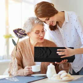 SW Purple Gold Rose Gifts for Women,24k Gold Dipped Real Rose Lasted Forever with Stand Gift for Mom Her,Christmas,Valentines Day, Mothers Day, Birthday