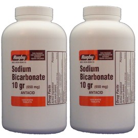 Rugby Sodium Bicarbonate 650 Mg Tablets (10 Grains) 1000 Tablets/Bottle 2 PACK Total 2000 Tablets (2)