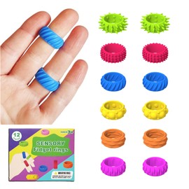 atnayo 12 Pack Fidget Rings for Kids, Sensory Ring for Autism