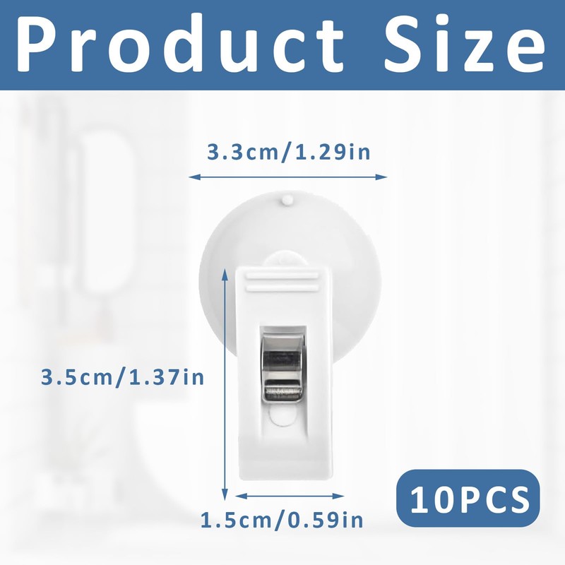 10 Pcs Suction Cup Clips,Shower Curtain With Suction Cups,Shower Curtain