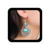 Allereya Boho Ethnic Teardrop Earrings Silver Tribal Drop Earrings Blue