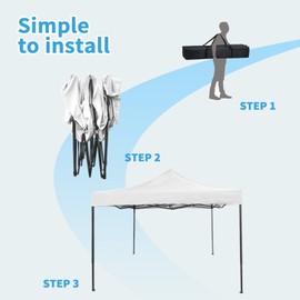 10x10 Pop Up Canopy 420D Oxford Canopy Tent Waterproof Silver Coating Canopy 10x10 for Sun Shade Wedding Instant Air Exhibits or Outdoor Events with Dressed Legs and Carring Bag,White