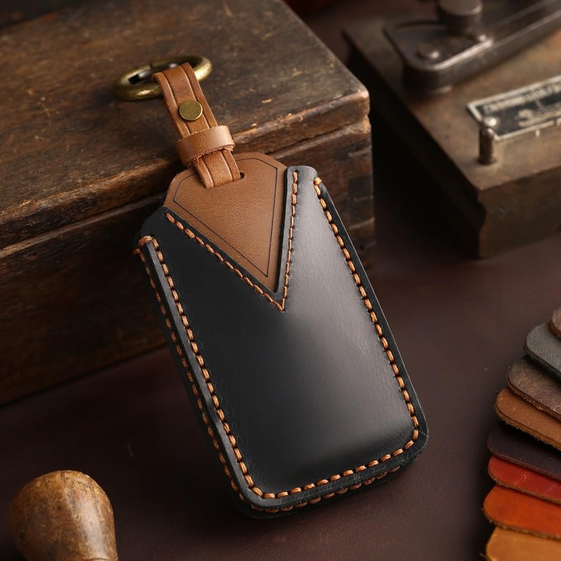 Happyit Leather Car Key Case Key Case Holder for Renault