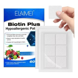 60 Parches Biotina Liberacion Prolongada Fortalece Cabello