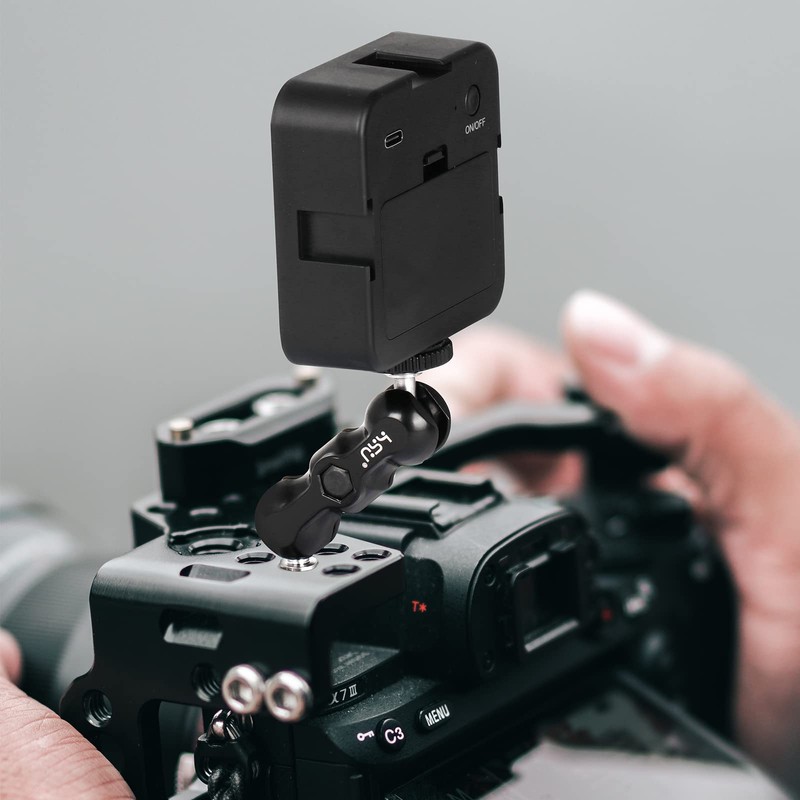 HSU Aluminum Alloy Double Ball Head Adapter, Magic Arm with