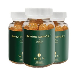 WEEM Immune Support Gummies - Vitamin C - Zinc - Echinacea - Health System Support - Alternative to Pills, Gluten-Free, Natural Supplement for Kids an