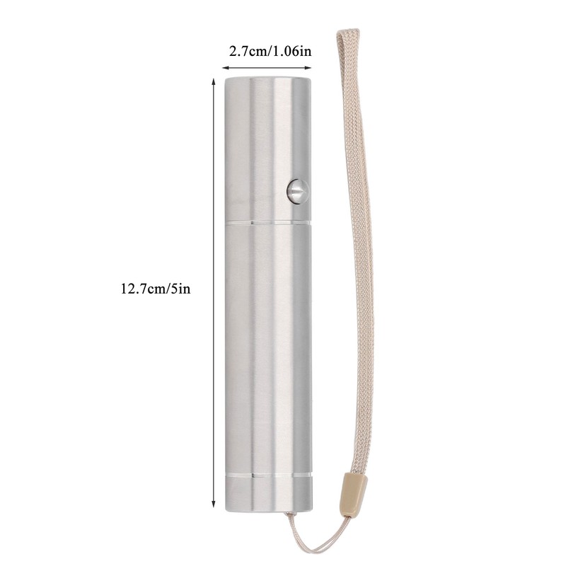 Mini Stainless Steel Flashlight 3 Mode Pocket LED Torch Handheld