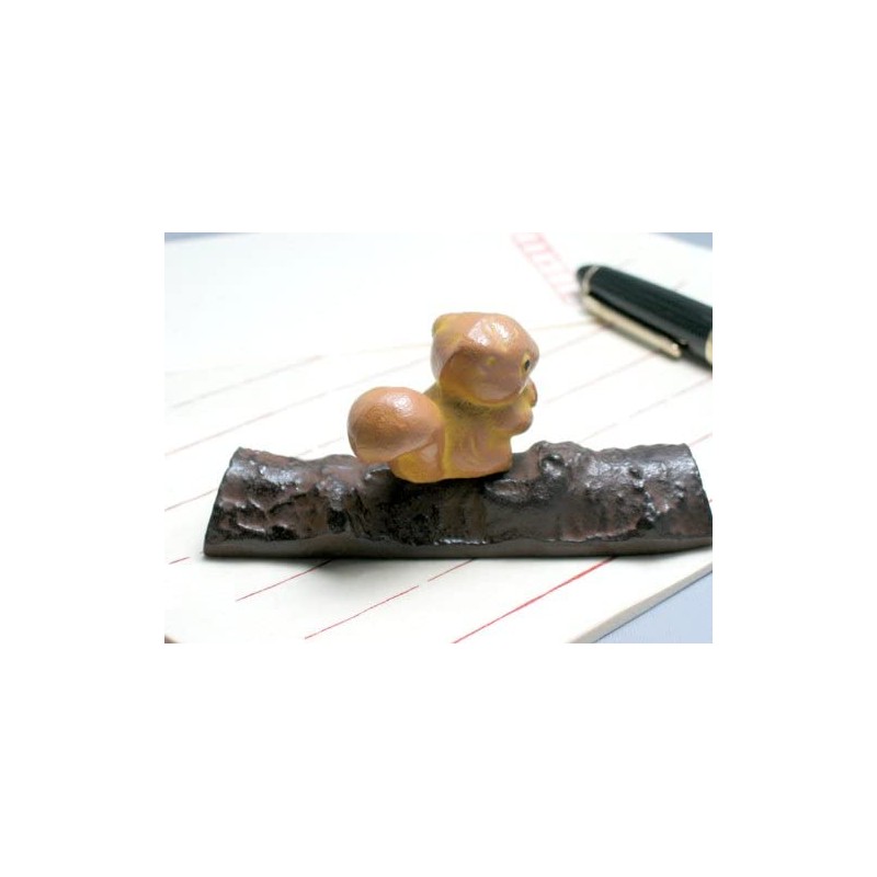 文鎮/ペーパーウェイト りす 木 【伝統工芸品南部鉄器】