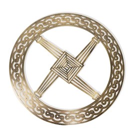 Exclusively Irish Shamrock Wall Hanging Brass Polished | Satin Nickel Ireland Home Décor 4.5" x 4.5"