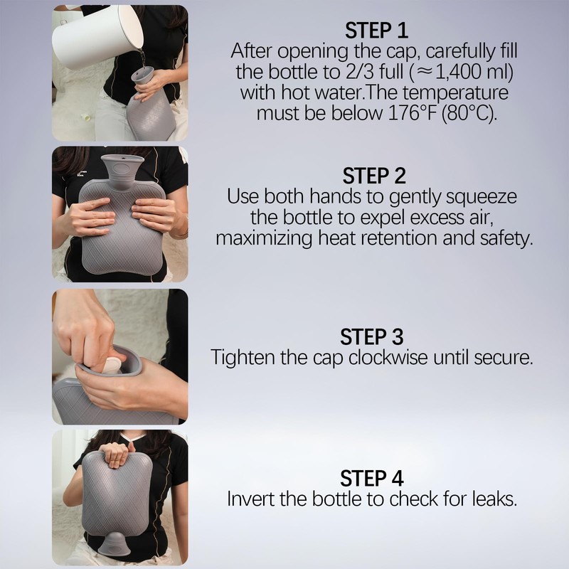 FORICOM 2-Pack 2L Hot Water Bottles, Hot & Cold Therapy