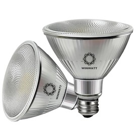 WinWatt LED Light Bulbs PAR38 Full Glass, 27W=300W Equivalent 4000 Lumens Super Bright 20000 Hours Classic Flood Light Bulbs, Waterproof Non-Dimmable 5000K Daylight, 2-Pack