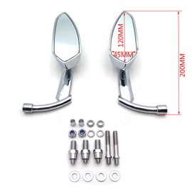 HTTMT MT353-CD Chromed Spear Blade Mirrors Compatible with Sportster Dyna Softail