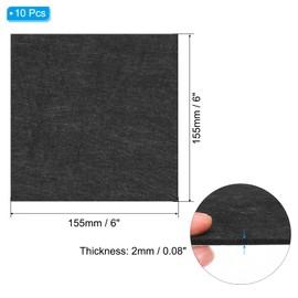 PATIKIL 6x6 Inch Lamp Base Felt, 10Pack 2mm Thickness Square Felt Furniture Pad Soft Adhesive Non-Slip Anti-Scratch Backed Felt for Lamp Furniture DIY Craft, Black