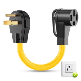 NEMA 6-50P to 14-50R EV Charger Adapter Cord, for Level 2 EV Charging, ETL Listed, Upgrade 180 Degree Bent with Grip Handle, 100% Pure Copper, Heavy Duty 6 Gauge Wire, 16 Inch