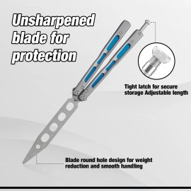 FLISSA Butterfly Balisong Trainer Smooth Practice Alu Handle No Offensive Blade