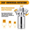 3PCS Universal Joint Socket Set, 1/4” 3/8” 1/2” Drive Swivel