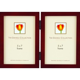 Dennis Daniels Gallery Woods Hinged Double Vertical Picture Frames, 5 x 7 Inches, Walnut